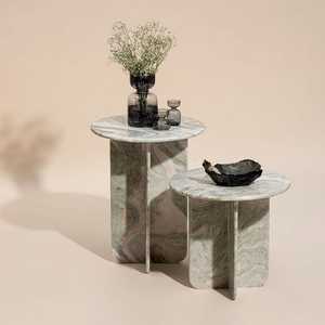 Marble Side Tables Set Handmade Natural <b>Stone</b> Side Table | End Table Modern Furniture for Living Room Bedroom Hotels Event Decor - Product Image 2