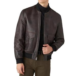 Veste en cuir véritable pour homme High Street Bomber décontracté et élégant Design de moto - Product Image 3