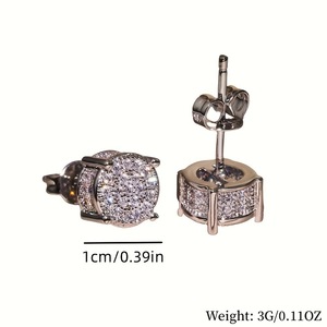 Pendientes de Plata Bañados en Oro para Niños Yi Sugar, con Diamantes de Imitación, Joyería para Orejas, Superventas Transfronterizos - Product Image 3