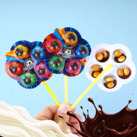 Heetverkopende kleurrijke kleine windmolen chocoladekoekjesbeker met leuke jam om in te dompelen, inclusief klein lepeltje, interactief kindersnack cadeau