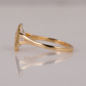 Esmeralda corte laboratorio cultivado diamante bisel ajuste lujoso 18K oro sólido anillo de compromiso estilo de moda anillo de regalo para mujeres IGI - Product Image 2