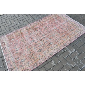 พรมสไตล์วินเทจแบบตุรกี ขนาด 3.5x6.4 ฟุต สีแดงเทาขอบสีเทา ทำจากขนสัตว์ - Product Image 2