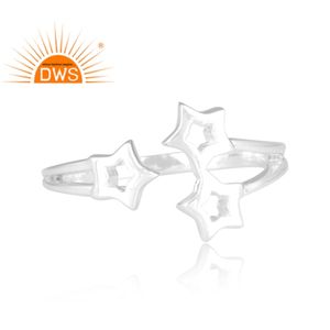 Best Quality Fine Sterling Silver Star Design <b>Adjustable</b> <b>Ring</b> Custom Jewelry Manufacturer - Product Image 2