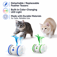 Jouet pour chat rotatif automatique, auto-motivant, rotation à 360°, plume interactive, LED rechargeable, jouet interactif pour animaux de compagnie, vente en gros