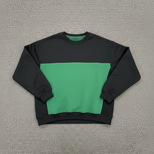 2025 New Arrived 100% Cotton Fleece Winter 2 Tone O-Neck Oversized <b>Hoodies</b> <b>Sweatshirt</b> Custom Embossed Logo Streetwear Women's - Product Image 5