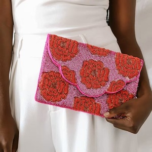 Pochette et sac à main de soirée à imprimé floral tendance et orné de perles - Vente en gros en provenance d'un fournisseur indien - Product Image 3