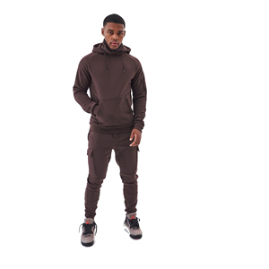 Pantalon de jogging unisexe en molleton de coton épais respirant avec logo personnalisé et poches cargo – Pantalon de survêtement en molleton pour homme - Product Image 5