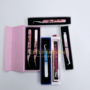 Pince à épiler pour cils GETUP BROSONS IMPEX 90/curve/isolations en acier inoxydable de haute qualité, plusieurs couleurs, pointe lisse, poignée diamantée - Product Image 4