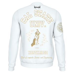 Chaqueta Varsity Unisex de Alta Calidad, 320gsm, Cuello Alto, Cierre de Cremallera, Resistente al Viento, Corte Ajustado, Estilo Urbano, Letterman - Product Image 2