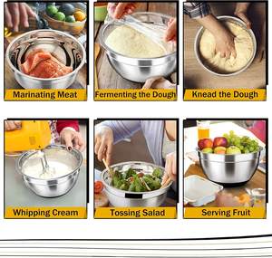 Factory Wholesale Prices Stainless Steel Metal Nesting Storage German Mixing <b>Bowls</b> with Airtight Lids for Mixing and Serving - Product Image 3