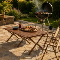 Table de camping pliable et enroulable pour pique-nique en parc ou fête