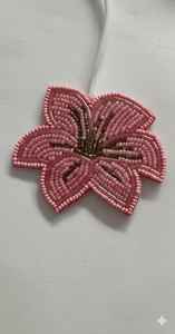 Adorno Colgante de Acero Inoxidable Plateado, Hecho a Mano con Cuentas, Corazón Bordado con Cristales de Estrás, Perlas y Lentejuelas, para Boda - Product Image 6