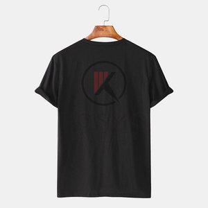 T-shirt d'été décontracté à manches courtes pour hommes, col en O, col rond, technique de teinture unie - Product Image 4