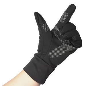 Guantes de silicona impermeables con estampado de pantalla táctil antideslizantes personalizados de alta calidad, guantes de ciclismo antideslizantes cálidos con forro polar para invierno - Product Image 4