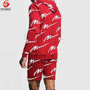 Camiseta de algodón de manga corta blanca para hombre hecha a medida de calidad superior, conjunto de pantalones cortos con diseño de cuello, chándales cortos - Product Image 4