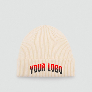 หมวกบีนนี่อะคริลิคสำหรับผู้ชายหมวกบีนนี่ถักผ้าแจ็คการ์ดสีเรียบโลโก้ตามสั่งสำหรับฤดูหนาว - Product Image 3