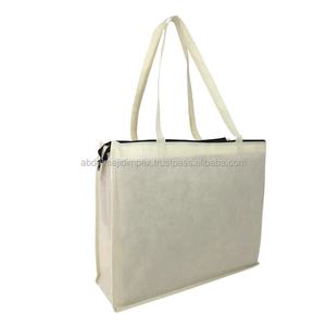 Sac fourre-tout en toile à fermeture éclair de haute qualité, sac de Shopping à la mode, sac personnalisé disponible - Product Image 1