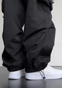 Pantalon de jogging décontracté en coton pour hommes, pantalon streetwear à jambe large et taille élastique de couleur unie pour printemps et été - Product Image 5