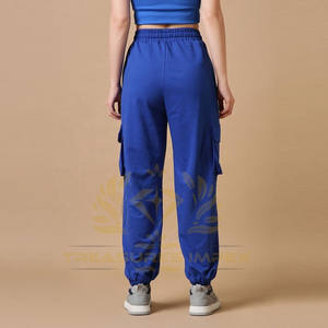 Ropa de calle para mujer, pantalones de chándal de invierno con logotipo personalizado, pantalones Cargo de lana de algodón 100%, ropa de gimnasio de marca personalizada - Product Image 4