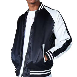 Chaqueta de satén de color sólido ligera y transpirable de alta calidad para hombre-Chaqueta de invierno personalizada con cierre de cinturón - Product Image 1