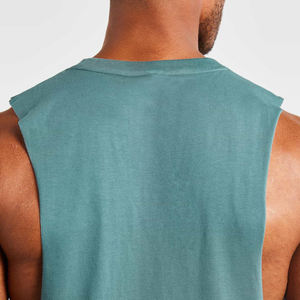 เสื้อกล้ามผ้าฝ้ายระบายอากาศ ป้องกันรังสียูวี สไตล์ไฮสตรีท สวมใส่สบาย เสื้อกล้ามผู้ชาย แขนกุด เสื้อกล้ามออกกำลังกายทรงหลวมสำหรับผู้ชาย - Product Image 6