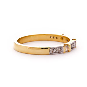 แหวนวงแหวนเพชรสองสีทองหรูหราสำหรับผู้หญิง - Product Image 5