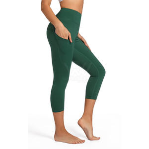 Mallas de Yoga de Cintura elástica de último estilo hechas en Pakistán, pantalones de Yoga de mujer de diseño personalizado de color sólido - Product Image 3