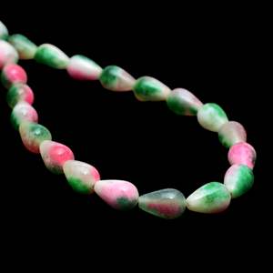 Kamal Gems 15-Inch Pink-Green Drop-Shaped Onyx <b>Beads</b> <b>Crystal</b> Lampwork & Glass <b>Beads</b> - Product Image 3