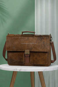 Sac à bandoulière en cuir véritable pour homme avec plusieurs poches, personnalisable avec logo OEM LHLB-0014 - Product Image 4