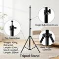 Trépied métallique extensible de 2,1 mètres avec design portable et étanche, capacité de charge de 3 kg pour la photographie et l'éclairage - Product Image 2