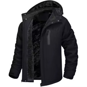 Vente en gros Manteau en duvet de canard léger avec capuche pour hommes Veste unie zippée chaude avec logo personnalisé Veste bouffante grande taille - Product Image 6