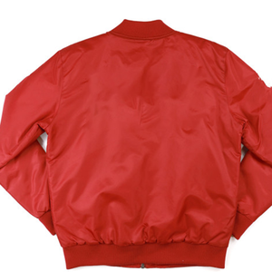 Blouson Bomber Matelassé en Coton Rouge Premium Coupe Slim Printemps Imperméable avec Poches Zippées Isolées pour Unisexe - Product Image 3