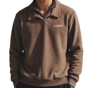 Suéter de Hombre de Manga Larga con Cuello Doble, Cuello Alto Simulado con Cierre, Cuello Plegable, Cálido, con Puños Acanalados y Dobladillo Elástico - Product Image 1