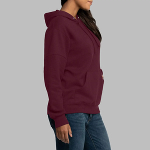 Sudadera con Capucha Color Granate para Hombre, Corte Regular, Algodón French Terry, Diseño Casual de Color Sólido con Bolsillos, Ropa de Otoño - Product Image 4