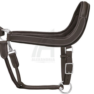Collier de tête en cuir personnalisé avec ferrures en laiton massif, design confortable, style selle anglaise pour l'équitation, vente en gros - Product Image 4