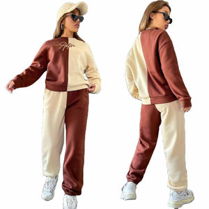 Chándal Venta al por mayor Logotipo personalizado Mujeres Conjunto de dos piezas Sudaderas con capucha casuales Streetwear Sudadera Venta Cantidad a granel Fabricación SweatSuit - Product Image 4