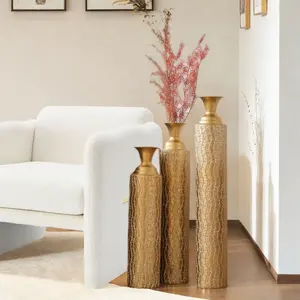 Florero de Metal marrón Centro de mesa de boda elegante Decoración de lujo para el hogar Urna Fiesta de jardín - Product Image 2