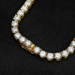 Factory Wholesale Vvs Iced Moissanite Diamond <b>Sterling</b> <b>Silver</b> Link Chain Tennis <b>Necklace</b> 6mm-9mm Custom Wedding - Product Image 2