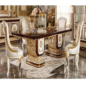 Juego de Comedor Clásico Estilo Medan, Mesa de Comedor de Madera de Teca Tallada, Hermoso Juego de Comedor de Diseño Artesanal, Reino Unido - Product Image 1