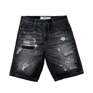 Ropa de calle de mezclilla holgada de pierna ancha y cintura alta para hombre, ropa de calle de moda de verano personalizada bordada oscura XS patrón de Hip Hop - Product Image 6