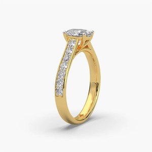 High On Demand Elegant 18K <b>White</b> Gold Diamond Ring with Brilliant Cut Stones for <b>Ladies</b> Available for Export Price - Product Image 3