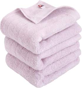 HIORIE-Toalla de algodón 100% Fuwarib, toalla de mano de hilo trenzado suave de 34x80cm, 450GSM, púrpura, productos al por mayor - Product Image 1