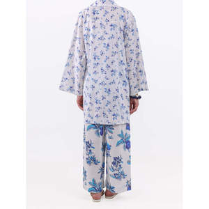Salwar Kameez blanc en deux pièces non cousues pour femmes, imprimé numérique, vêtements ethniques pakistanais pour l'été - Product Image 2