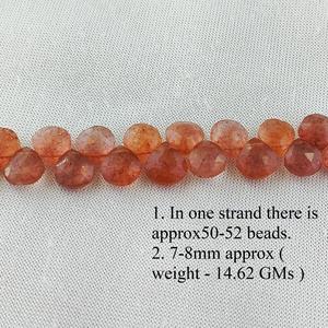 Gema Natural de cornalina con forma de corazón, hebra de cuentas de 8 pulgadas de largo, tamaño de 7-8mm, aproximadamente para fabricación de joyas de regalo - Product Image 5
