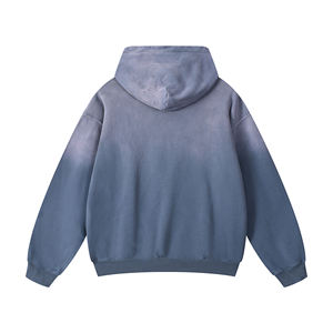 Sudadera con Capucha Personalizada Estilo Vintage Desgastada para Hombre, Lavada al Ácido, con Salpicaduras de Pintura, Decolorada por el Sol, Sin Cordones - Product Image 2