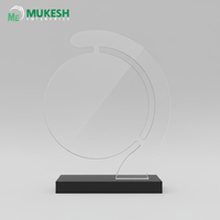Base para Trofeos Deportivos de Acrílico Pulido y Duradero Eterna Circle de Mukesh Enterprise, con Grabado en Letterpress para Premios Corporativos