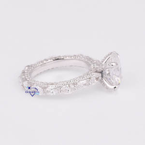 Exclusivo 3,00 CT corte ovalado CVD laboratorio cultivado diamante 14KT oro blanco sólido moda para mujeres anillo de bodas joyería personalizada - Product Image 6