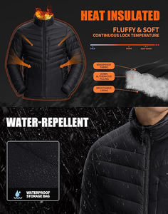 Lightweight Puffer Jacket <b>Men</b> Stand Collar Winter Quilted Puffy <b>Coat</b> Insulated Water Repellent Travel Camping - Product Image 4