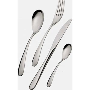 Juego de cuchara y tenedor de plata pulida de acero inoxidable con mango martillado occidental elegante de calidad garantizada - Product Image 2