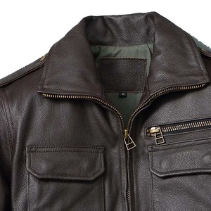 Chaqueta de Cuero Bordada, Diseño Nuevo y Personalizado, Chaqueta Casual de Motociclista, Cremalleras Personalizadas, Chaqueta Bomber de Lujo - Product Image 5